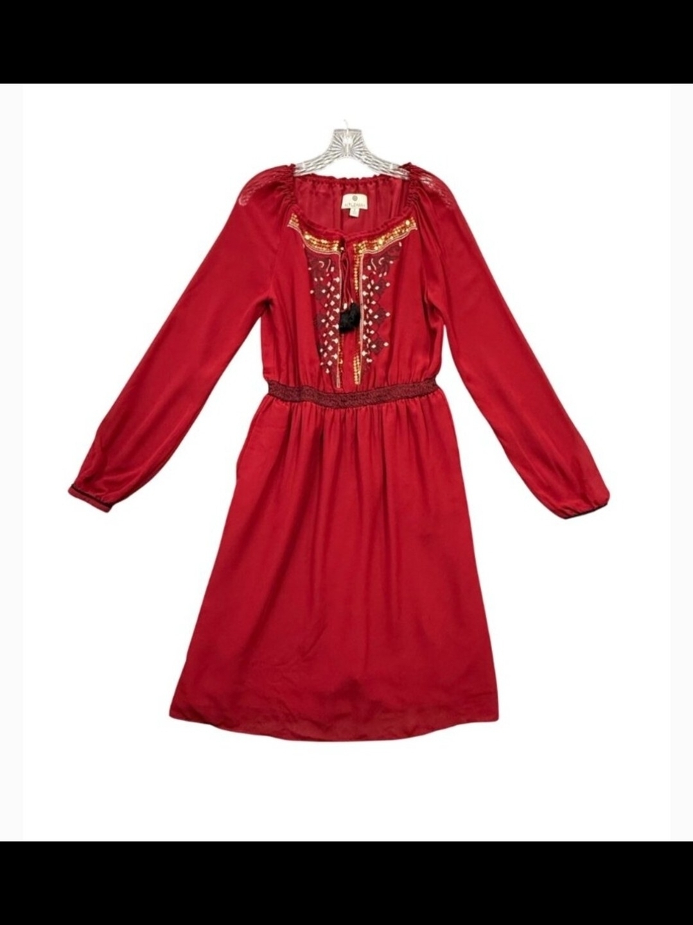 Altuzarra for Target, Burgundy Embellished Tassel Dress Size 16